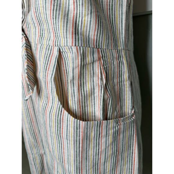 OLIVACEOUS Striped Overall Linen Dress - Picture 11 of 12